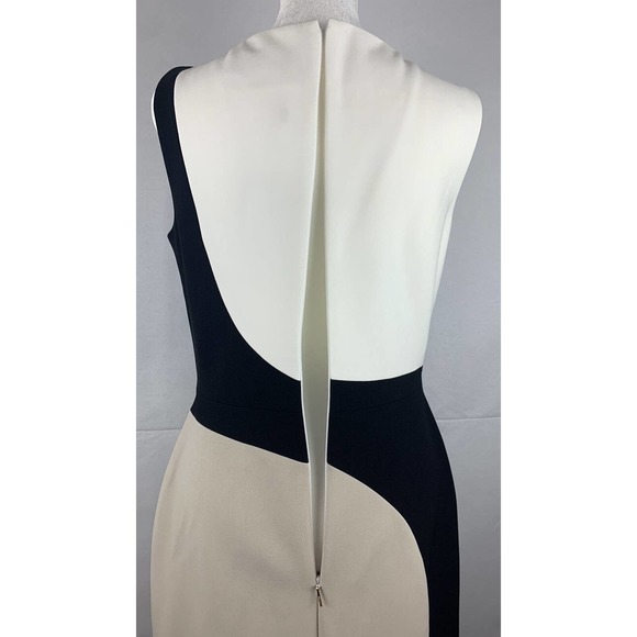 NWT Hugo Boss Dikrysa Color Block White Black & Tan Sheath Dress Size 4, NEW! - Picture 9 of 11